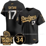 Ready StockNew Dodgers Dodgers Baseball Uniform No. 17 OHTANI Otani Shohei Jersey Black Gold Jersey