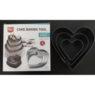 Stainless steel Heart shape cake baking tool 3pcs 3个装心型钢蛋糕圈 Dia. 20 x 4.5cm, Dia. 15 x 4.5cm , Dia. 