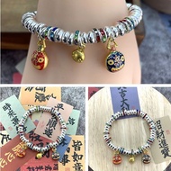 New Product#Pure Silver999.9Colorful Gold-Deviling Beast Family of Three Gold-Plated Silver Bracelet