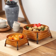 Vintage Dim Sum Tray Storage Basket Fruit Basket Bamboo Woven Snack New Chinese Style Dim Sum Basket