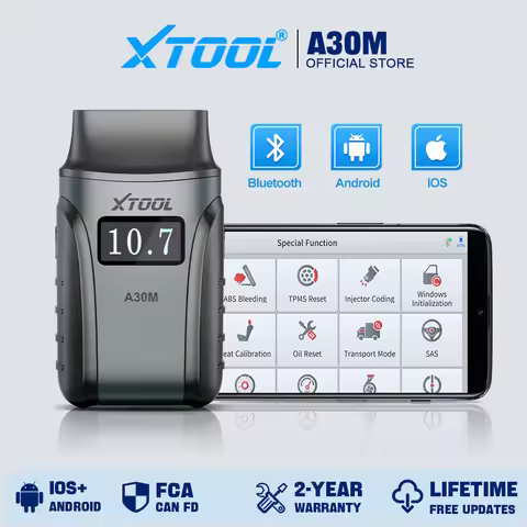 XTOOL A30M OBD2 Scanner Full System Bluetooth Car Diagnostic Tools Bi-directional Scanner 26 Reset F