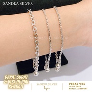 925 Silver bracelet White Gold Plated nori Chain - Silver 925 bracelet