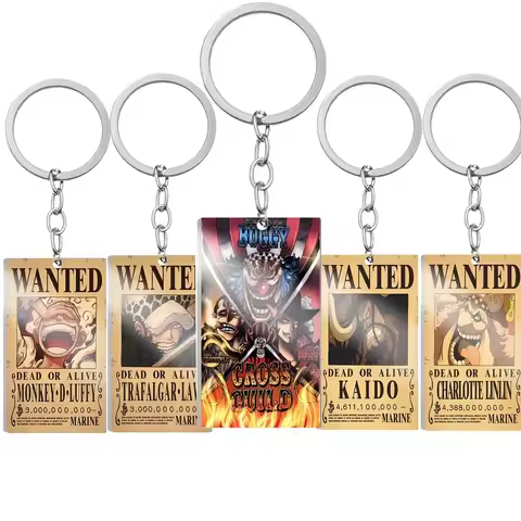 Anime One Piece Nika Monkey D. Luffy Law Jinbe BIG MOM Portgas D Ace Wanted Acrylic Bag Keychain Tra