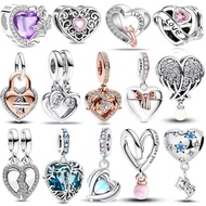 Sweet 925 Sterling Silver Love You Mom Jalinan Hati Tak Terhingga Pesona Fit Gelang Asli untuk Wanit