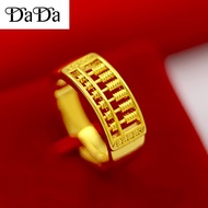 Emas 916 gold ring female abacus opening wishful ring retro christmas gift