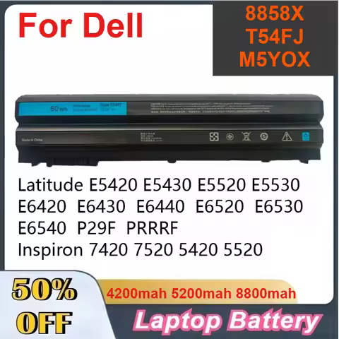 T54FJ 9959X M5Y0X High-Quality Laptop Batteries for Dell Latitude E5420 E5430 E5520 E5530E6420 E6430