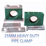 [Clamp] STEFF Heavy Duty Pipe Clamp, Mild Steel Plated, PP Material Gripper , For 25MM OD Piping, Pr
