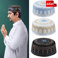 ADAL Muslim Hat Fashion Embroidery Cotton Musliman Turban