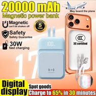 【3C Certification 】Magnetic 3C Powerbank 20000mAh Wireless Powerbank Fast Charging Powerbank Camping