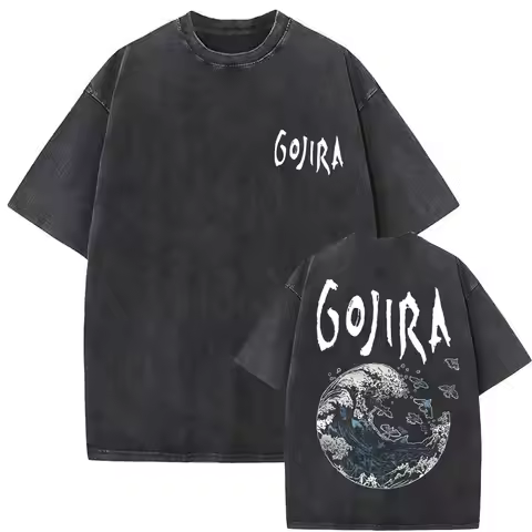Washed Vintage Metal Band Gojira From Mars To Sirius Flying Whales Graphic Tshirt Men Women Gothic O