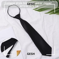 GESH Ties Slim Smooth Black Necktie