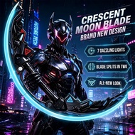 Light Up Crescent Moon Blade for Kids - 2-in-1 Dual Wielding LED Toy Swords Sound Effects, 7 Color C