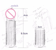 Silicone Vibrators Extender Condom Reusable Enlargement Sleeve Delay Ejaculation Condom Sex Toy for Men