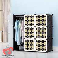 Checker 9 cube Black DIY Multipurpose Wardrobe Cabinet Clothes Storage Organizer Almari Rak Dropship