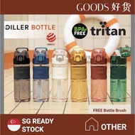 Diller Tritan Sport Water Bottle 600ml BPA Free