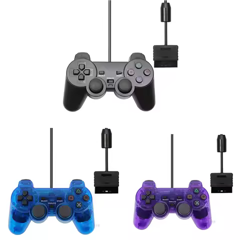 Wired Gamepad for Sony PS2 Controller for Mando PS2/PS2 Joystick for Playstation 2 Vibration Shock J