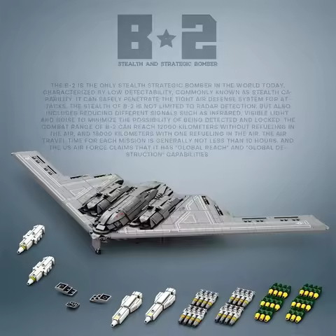 Reobrix 33038 B2 Bomber Stealth Aircraft Model Air Military Series DIY Toys Building Blocks Boy Chri