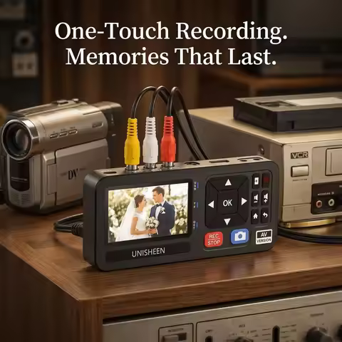UNISHEEN Old Camcorder Converter Casette MP3 Reel Mini Small VHS Tape to Flash Digital Video Camera 