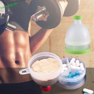 MAOYU Protein Powder Funnel, 70ml 2 in 1 Protein Powder Container, Portable 2 Layers Plastic Protein