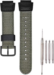18mm Nylonarmband Kompatibel mit Casio AE1200WHB SGW-300H 400 500 AQ-S810W Herren Armygreen Weave Uh
