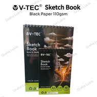 V-Tec Sketchbook Black Paper 110gsm A4/ A5