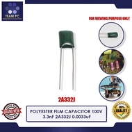 POLYESTER FILM CAPACITOR 100V 3.3nF 2A332J 0.0033uF