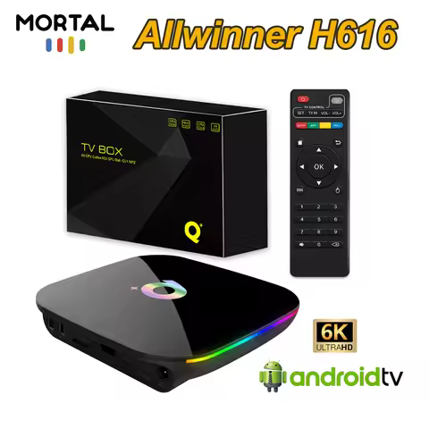 Mortal Home Theater Smart TV Box Android 10 Q Plus Ultra HD 4K 60fps Wifi 2.4G 4-core High Speed BT5