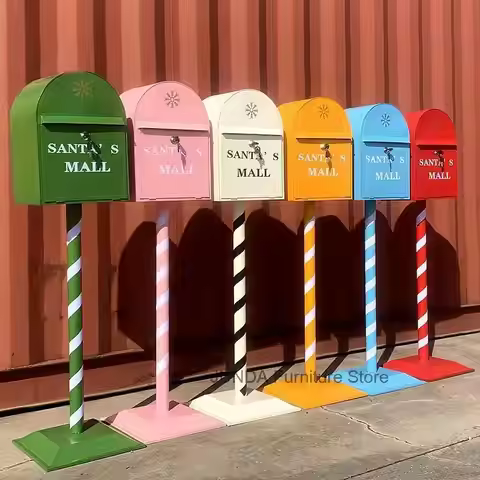 Household Industrial Style Photography Prop Mailbox Retro Christmas Mailboxes Tin Letter Box Vertica