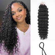 Deep Wave Crochet 16 Inch 150g Knotless Pre-Separated 3C4A Natural Deep Wave Remy Hair Extensions Na