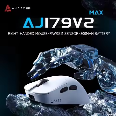 Ajazz AJ179V2 Wireless Three Mode Bluetooth Right Hand E-Sports Game Mouse Paw3311/3395 Sensor Charg