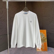 2026 Baru PRADA Lelaki dan Wanita Bercetak T-Shirt Ulang-alik T-Shirt Pakaian Luar T-Shirt Perniagaa