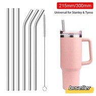 BRSELLER 1Pcs Cup Straw, 6mm 8mm Silver Stainless Steel Straws, Drinking Reusable Straight Bent Replacement Straw for  30oz 40oz Tyeso Cup