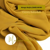 Kain Ceruty Babydoll Premium Warna Mango Mojito | Kain Ceruti Babydoll Warna Kuning Keemasan | Bahan