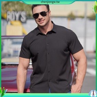 Plus sizes M-8XL, in stock, fast shipping, short-sleeved shirts for men, solid color, business shirt