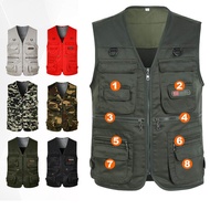 Zip-Up Jacket Hiking Vest Camping/Hiking/Fishing/Vintage