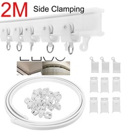 Curtain Track Side Clamping Rail Flexible Ceiling Mounted For Straight Sliding Windows Balcony Home Decor Accessories
