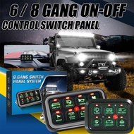12V 24V 8 Gangs 6gangs Car LED Switch Panel Light Senstive On Off Switch Control Panel Combination S