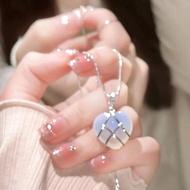 Barbie Princess Same Style Diamond Castle Love Necklace Cartoon Creative Seal Heart Lock Love Girl H