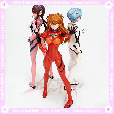 In Stock Blokees Neon Genesis Evangelion EVA Makiha Rei Ayanami Figures Collection Toys Movable Figu