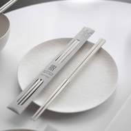 健康愉筷 台灣製不鏽鋼筷一雙入 燕麥白 (長款24.2cm)