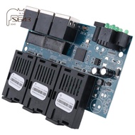Ethernet Fiber Switch 100M PCBA Board Optic Media Converter 20Km 3 Fiber 3 RJ45 Support RPOE Simplex