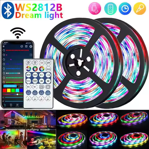 RGB-IC Dream Strip Light Magic Color LED Light C5V Bluetooth App Control Flexible Ribbon Lamp Tape U
