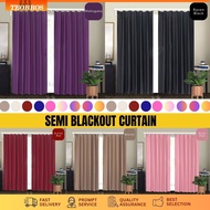 TEOBROS_2in1 Curtain Cangkuk Semi Blackout Hook/Rod Modern Langsir Tingkap Pintu Bilik Sliding Door Curtain CANTIK