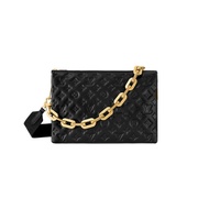 [Package Tax] Louis Vuitton/Louis Vuitton Coussin Ladies Medium Black Embossed Interwoven Letter Lam