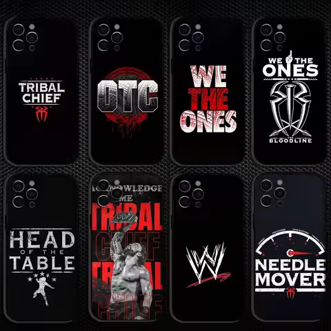 OTC WWE Phone Case For iPhone 16,15,14,13,12,11 Plus,Pro Max, Soft Silicone Black Cover