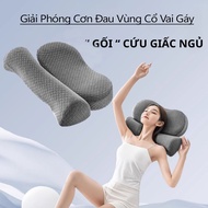 (HCM) Gối công thái học chống đau cổ vai gáy thế hệ 2 Cecila cao su non đàn hồiGối cao su non hỗ trợ