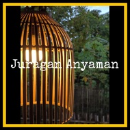 KAYU Aesthetic Hanging Lampshade Model D Woven Bamboo Minimalist Room Decoration Cafe Resto Resort V
