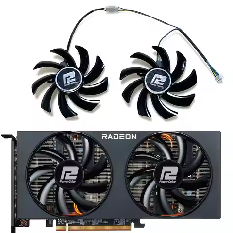 NEW 85MM 4PIN POWERCOLOR RX 5700XT、5600XT、5500XT FAN，For POWERCOLOR RX 6700、6650XT、6600XT、6600、6500X