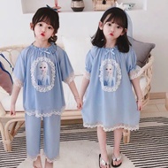 passwordbaby Dress EBV Baju Anak Perempuan Dress Setelan Renda Import Berkualitas Motif Blue Ice