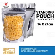 STANDING POUCH Combination ZIPLOCK METALIZED Aluminum FOIL 16x24 ||